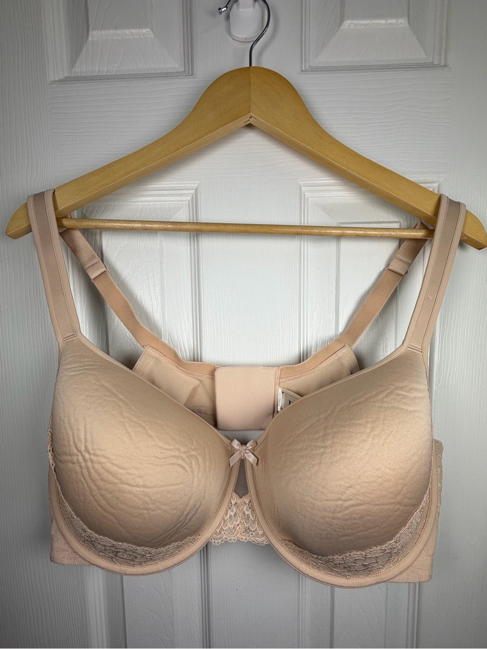 Deesse Lingerie Nude Full Coverage T-Shirt Bra 44DD Underwire Lace Plus Size